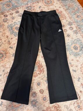 adidas black wide leg cropped pants